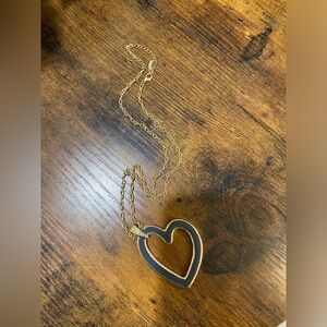tilyon grey and gold heart necklace with gold chain ✨